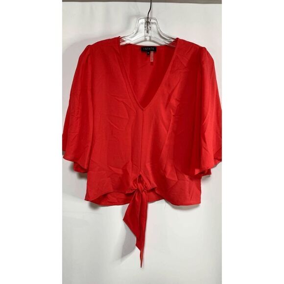 1. State Bell Sleeve Crop Tie Front Blouse Size M - Picture 1 of 5